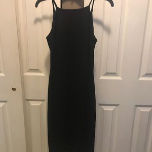 High neck low back dress